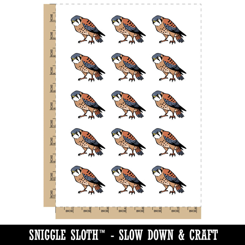 American Kestrel Falcon Bird of Prey Temporary Tattoo Water Resistant Fake Body Art Set Collection (1 Sheet)