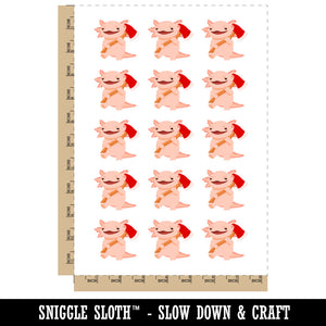 Axing Axolotl with Axe Temporary Tattoo Water Resistant Fake Body Art Set Collection (1 Sheet)