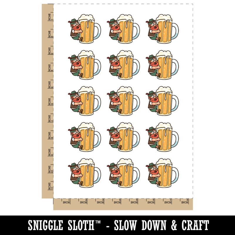 Beer Loving Little Man Octoberfest Mug Temporary Tattoo Water Resistant Fake Body Art Set Collection (1 Sheet)