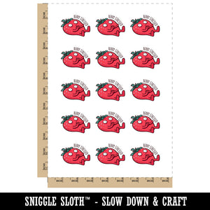 Berry Stressed Strawberry Sweating Funny Temporary Tattoo Water Resistant Fake Body Art Set Collection (1 Sheet)