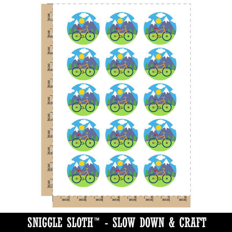 Bike Mountains Scene Bicycle Temporary Tattoo Water Resistant Fake Body Art Set Collection (1 Sheet)