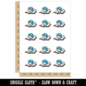Bookish Little Bird Reading Book Temporary Tattoo Water Resistant Fake Body Art Set Collection (1 Sheet)