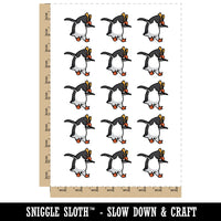 Bouncy Rockhopper Crested Penguin Bird Temporary Tattoo Water Resistant Fake Body Art Set Collection (1 Sheet)