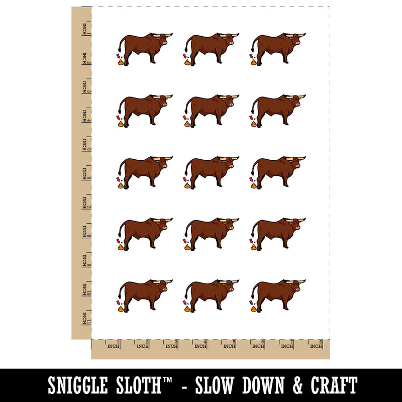 Bull Crap Cow Poop Funny Temporary Tattoo Water Resistant Fake Body Art Set Collection (1 Sheet)