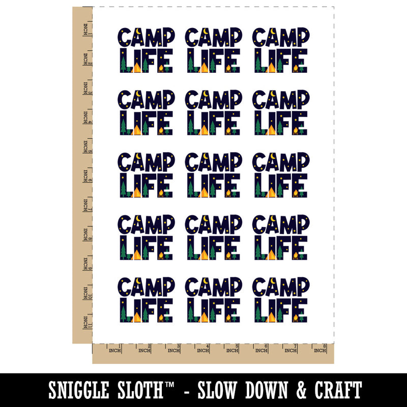 Camp Life Camping Temporary Tattoo Water Resistant Fake Body Art Set Collection (1 Sheet)