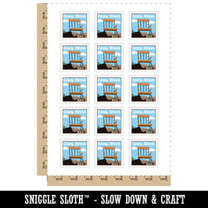 Casey Illinois Giant Chair Destination Stamp Temporary Tattoo Water Resistant Fake Body Art Set Collection (1 Sheet)