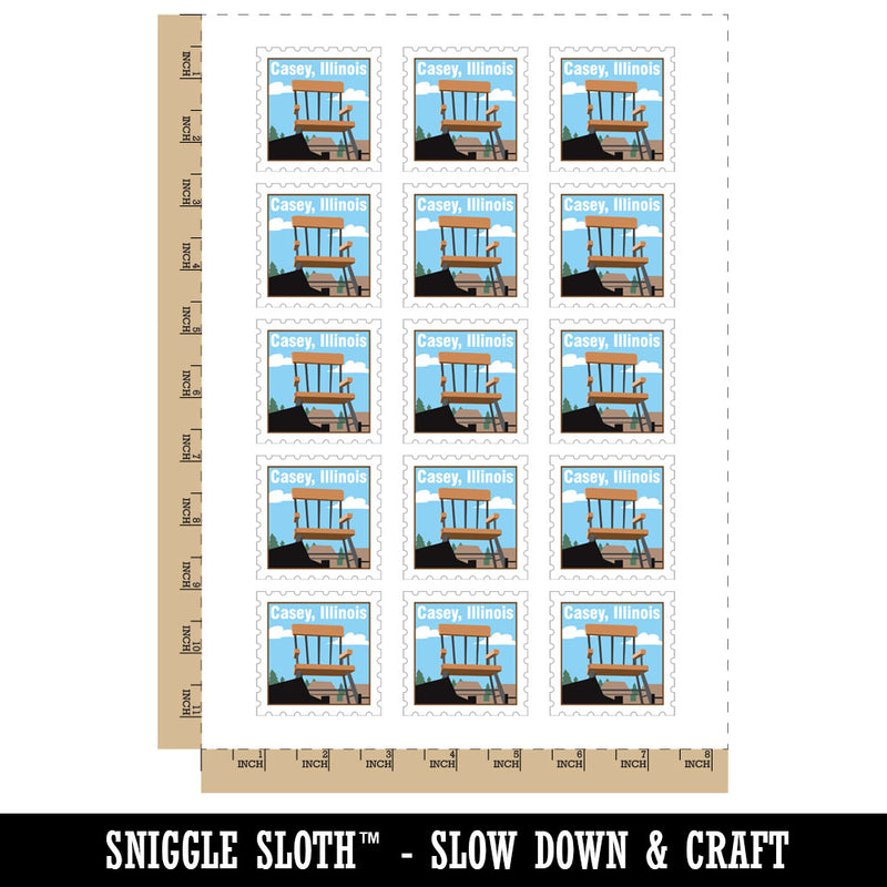 Casey Illinois Giant Chair Destination Stamp Temporary Tattoo Water Resistant Fake Body Art Set Collection (1 Sheet)