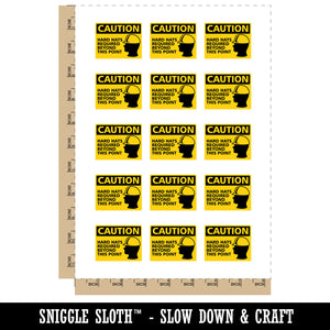 Caution Hard Hats Required Construction Temporary Tattoo Water Resistant Fake Body Art Set Collection (1 Sheet)