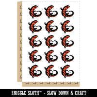 Chinese Fire Newt Amphibian Salamander Temporary Tattoo Water Resistant Fake Body Art Set Collection (1 Sheet)