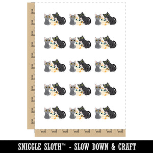 Clowder of Curious Cats Temporary Tattoo Water Resistant Fake Body Art Set Collection (1 Sheet)