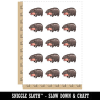 Crying Baby Hippo Shocked Cute Temporary Tattoo Water Resistant Fake Body Art Set Collection (1 Sheet)