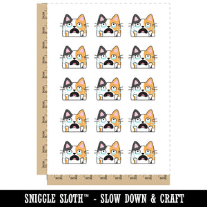 Crying Upset Cat Temporary Tattoo Water Resistant Fake Body Art Set Collection (1 Sheet)