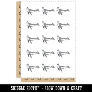 Curious Leopard Seal Swimming Sea Temporary Tattoo Water Resistant Fake Body Art Set Collection (1 Sheet)