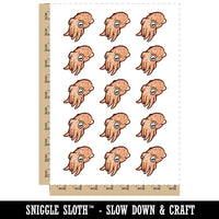 Cute Baby Cuttlefish Mollusc Squid Seafood Temporary Tattoo Water Resistant Fake Body Art Set Collection (1 Sheet)