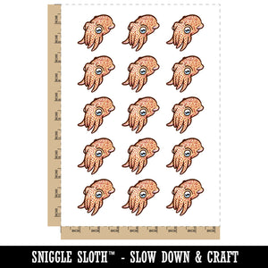 Cute Baby Cuttlefish Mollusc Squid Seafood Temporary Tattoo Water Resistant Fake Body Art Set Collection (1 Sheet)