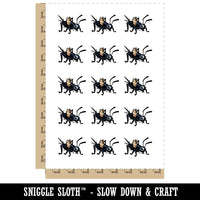 Cute Cartoon Cricket Bug Insect Temporary Tattoo Water Resistant Fake Body Art Set Collection (1 Sheet)