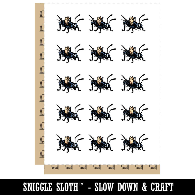 Cute Cartoon Cricket Bug Insect Temporary Tattoo Water Resistant Fake Body Art Set Collection (1 Sheet)