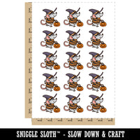 Cute Halloween Mouse with Jack O' Lantern Rodent Temporary Tattoo Water Resistant Fake Body Art Set Collection
