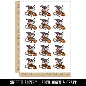 Cute Halloween Mouse with Jack O' Lantern Rodent Temporary Tattoo Water Resistant Fake Body Art Set Collection
