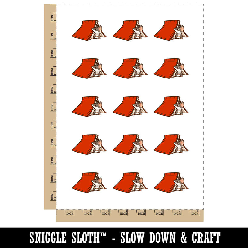 Cute Mouse Hiding Under a Book Temporary Tattoo Water Resistant Fake Body Art Set Collection (1 Sheet)