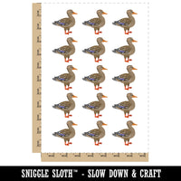 Female Mallard Duck Bird Fowl Temporary Tattoo Water Resistant Fake Body Art Set Collection (1 Sheet)