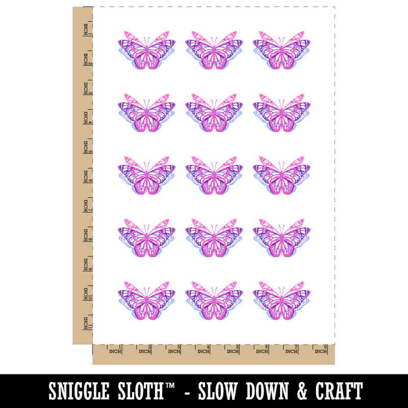 Flapping Butterfly Wings Flying Temporary Tattoo Water Resistant Fake Body Art Set Collection (1 Sheet)