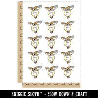 Fluffy Moth Sitting on Lightbulb Temporary Tattoo Water Resistant Fake Body Art Set Collection (1 Sheet)