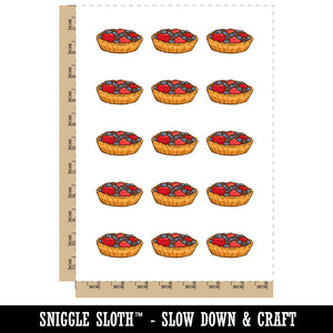 Fruit Tart Dessert Pastry Fruits Berries Temporary Tattoo Water Resistant Fake Body Art Set Collection (1 Sheet)