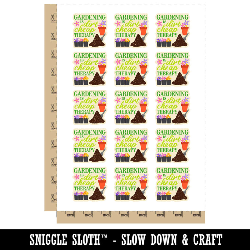 Gardening is Dirt Cheap Therapy Temporary Tattoo Water Resistant Fake Body Art Set Collection (1 Sheet)