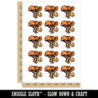 Give 'Em Hell Cowboy Hat Skull Breathing Fire Temporary Tattoo Water Resistant Fake Body Art Set Collection (1 Sheet)