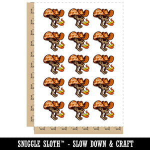 Give 'Em Hell Cowboy Hat Skull Breathing Fire Temporary Tattoo Water Resistant Fake Body Art Set Collection (1 Sheet)