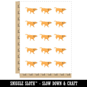 Golden Retriever Happy Dog Running Temporary Tattoo Water Resistant Fake Body Art Set Collection (1 Sheet)