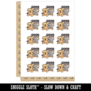 Good News Puppy Dog Newspaper Temporary Tattoo Water Resistant Fake Body Art Set Collection (1 Sheet)