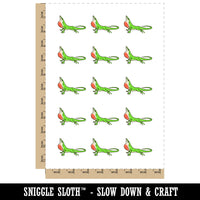 Green Anole Lizard American Chameleon Temporary Tattoo Water Resistant Fake Body Art Set Collection (1 Sheet)