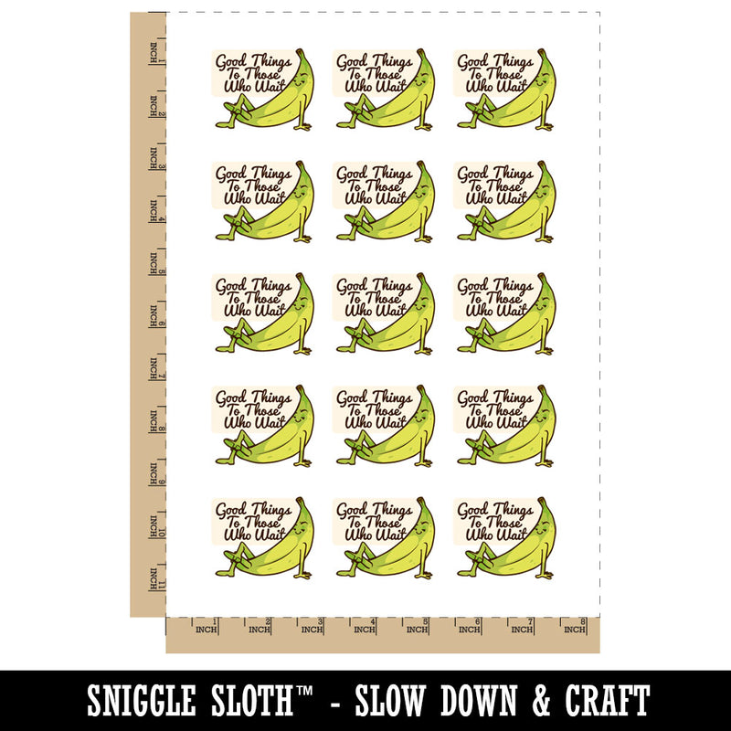 Green Banana Good Things To Those Who Wait Temporary Tattoo Water Resistant Fake Body Art Set Collection (1 Sheet)
