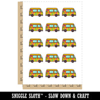 Groovy Hippie Van Temporary Tattoo Water Resistant Fake Body Art Set Collection (1 Sheet)