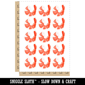 Headless Cooked Cocktail Shrimp Prawn Temporary Tattoo Water Resistant Fake Body Art Set Collection (1 Sheet)