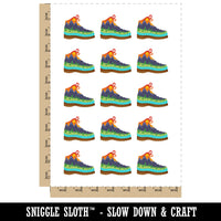 Hiking Boot Mountain Scene Temporary Tattoo Water Resistant Fake Body Art Set Collection (1 Sheet)