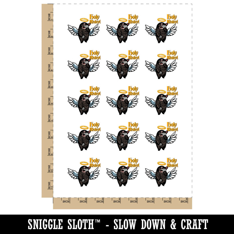 Holy Moley Angel Mole Wings and Halo Temporary Tattoo Water Resistant Fake Body Art Set Collection (1 Sheet)