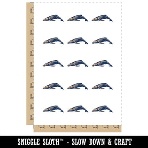 Humpback Whale Skeleton Bones Temporary Tattoo Water Resistant Fake Body Art Set Collection (1 Sheet)