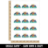 I Hate People Camping Temporary Tattoo Water Resistant Fake Body Art Set Collection (1 Sheet)