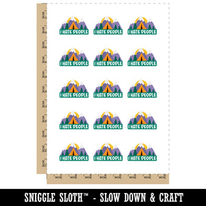 I Hate People Camping Temporary Tattoo Water Resistant Fake Body Art Set Collection (1 Sheet)