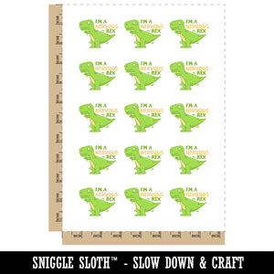 I'm A Nervous Rex Dino Temporary Tattoo Water Resistant Fake Body Art Set Collection (1 Sheet)