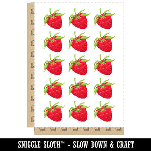 Juicy Ripe Raspberry Berry Fruit Temporary Tattoo Water Resistant Fake Body Art Set Collection (1 Sheet)
