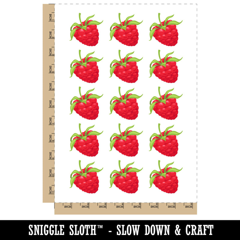 Juicy Ripe Raspberry Berry Fruit Temporary Tattoo Water Resistant Fake Body Art Set Collection (1 Sheet)