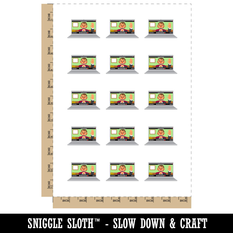 Laptop Video Call Meeting Computer Chat Temporary Tattoo Water Resistant Fake Body Art Set Collection (1 Sheet)