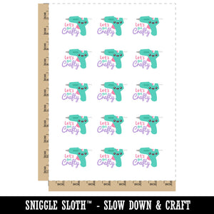 Let's Get Crafty Glue Gun Crafting Temporary Tattoo Water Resistant Fake Body Art Set Collection (1 Sheet)