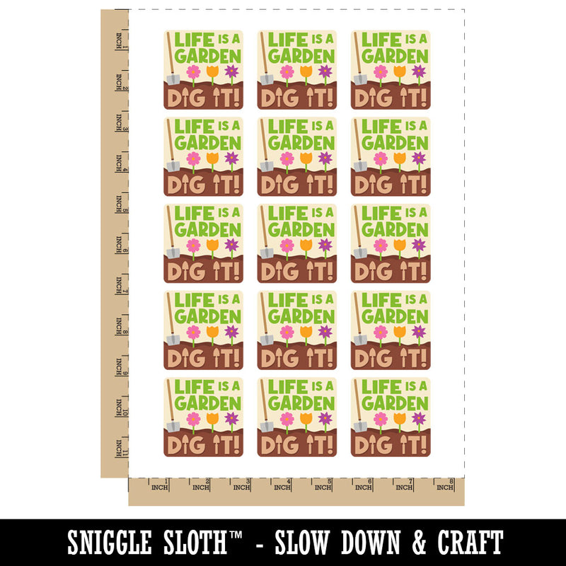Life Is a Garden Dig It Temporary Tattoo Water Resistant Fake Body Art Set Collection (1 Sheet)