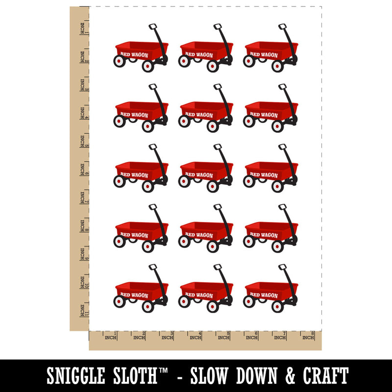 Little Red Wagon Temporary Tattoo Water Resistant Fake Body Art Set Collection (1 Sheet)
