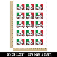 Moped Bike Italian Flag Vehicle Temporary Tattoo Water Resistant Fake Body Art Set Collection (1 Sheet)